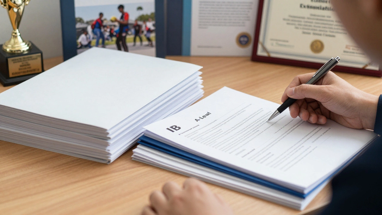 Admissions desk showing equal value of A-Level and IB applications