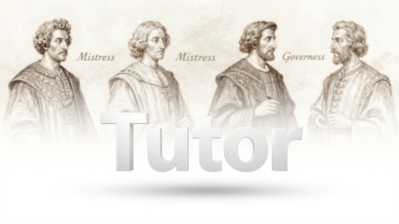 Conceptual art showing the shift from archaic titles to 'Tutor'.