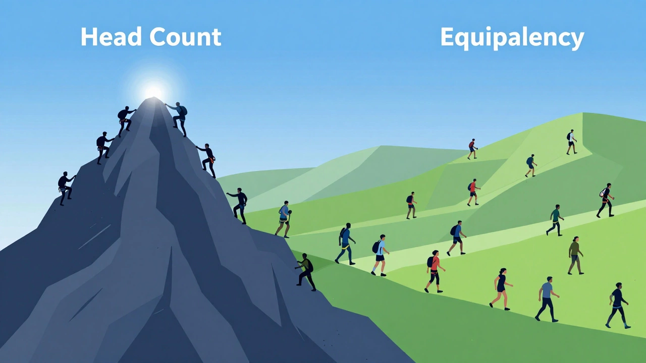Illustration comparing elite head count sports vs accessible equivalency sports