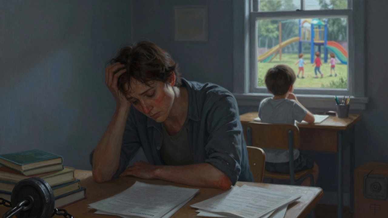 Parent experiencing burnout and child feeling socially isolated at home