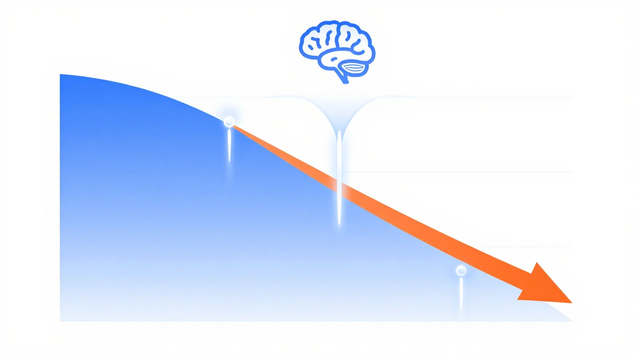 Graph showing spaced repetition boosting memory retention curves