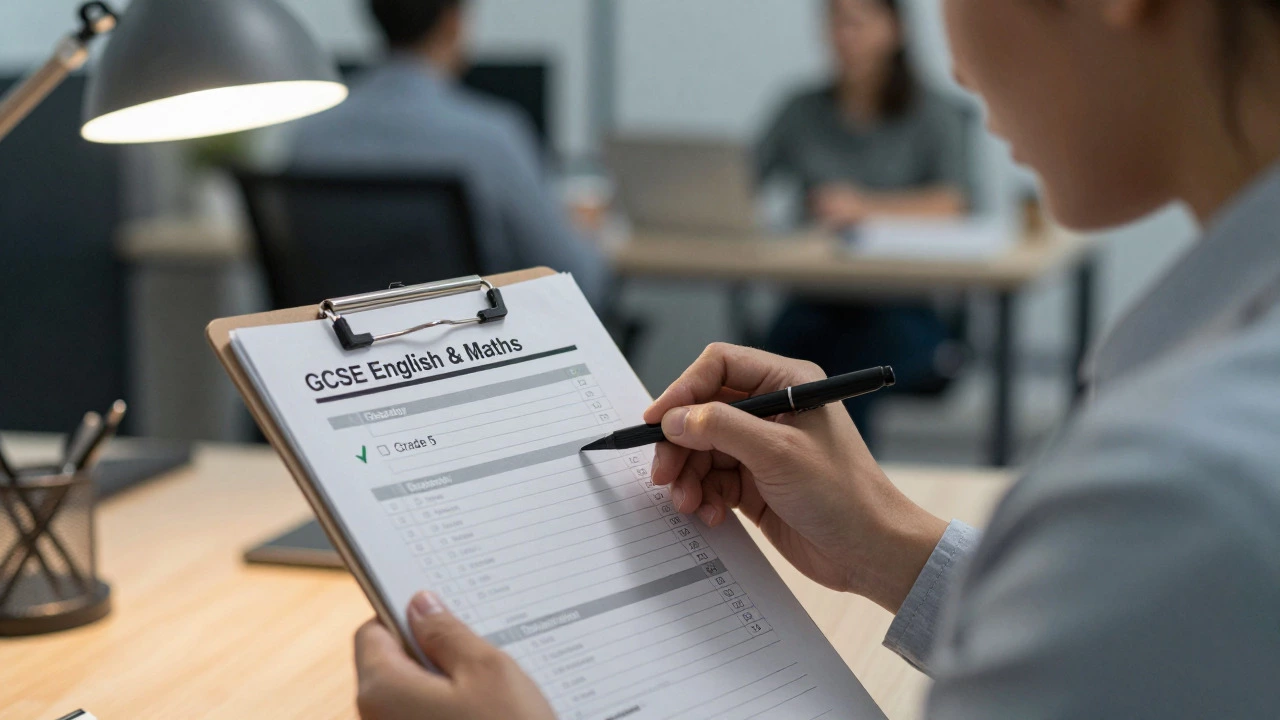 Professional checking job requirements with a focus on GCSE grades