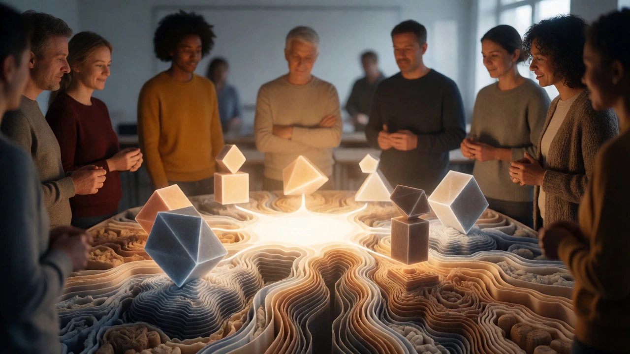 Abstract visualization of adult learners connecting new skills to past experiences