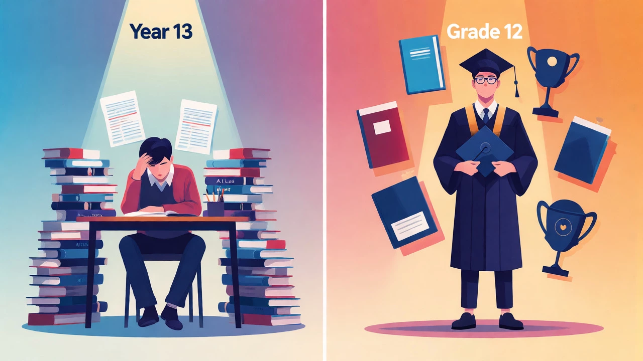 Comparison of UK Year 13 study vs US Grade 12 graduation prep